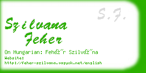 szilvana feher business card